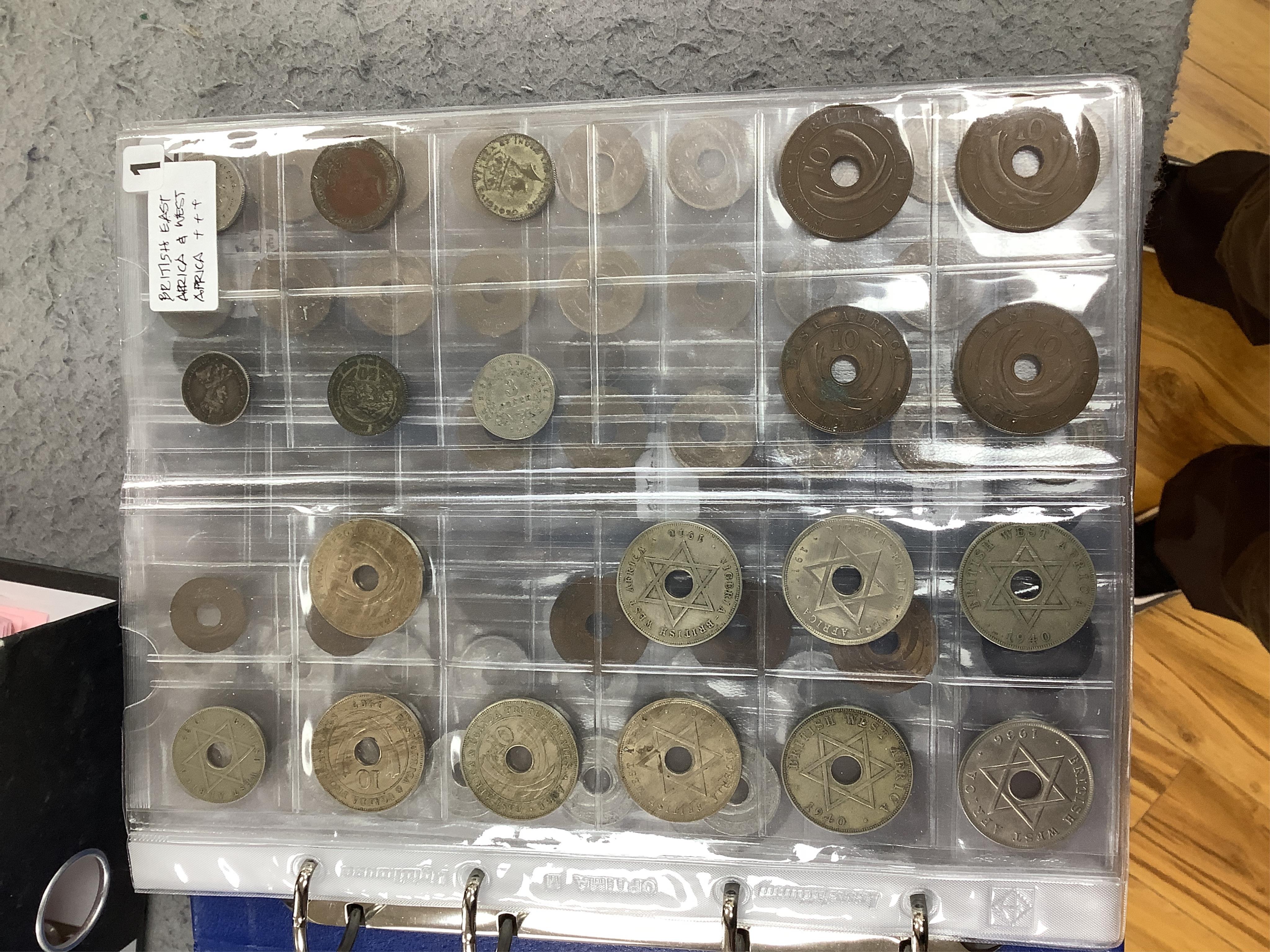 British, Commonwealth and World coins, 19th and 20th century, in an album